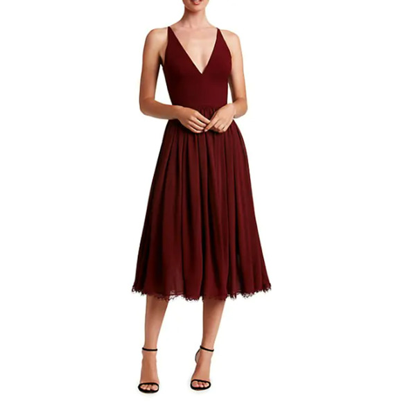 Dress the Population Dresses & Skirts - Dress The Population Womens XXL Alicia Fit & Flare Burgundy Sleeveless Dress